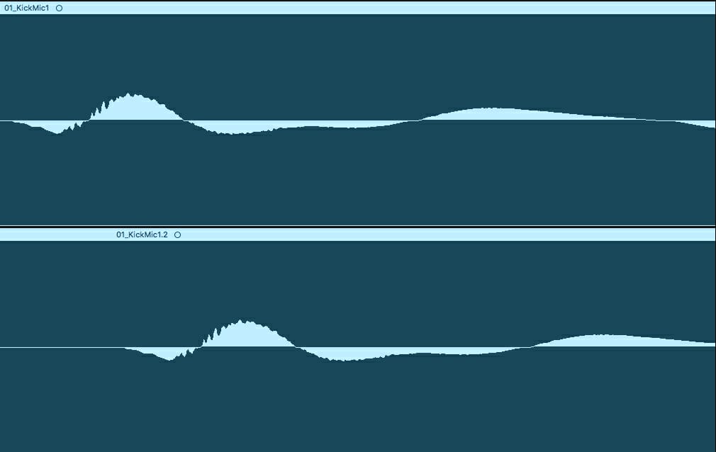 phasing on a kick drum